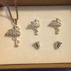 Sterling silver Flamingo Set